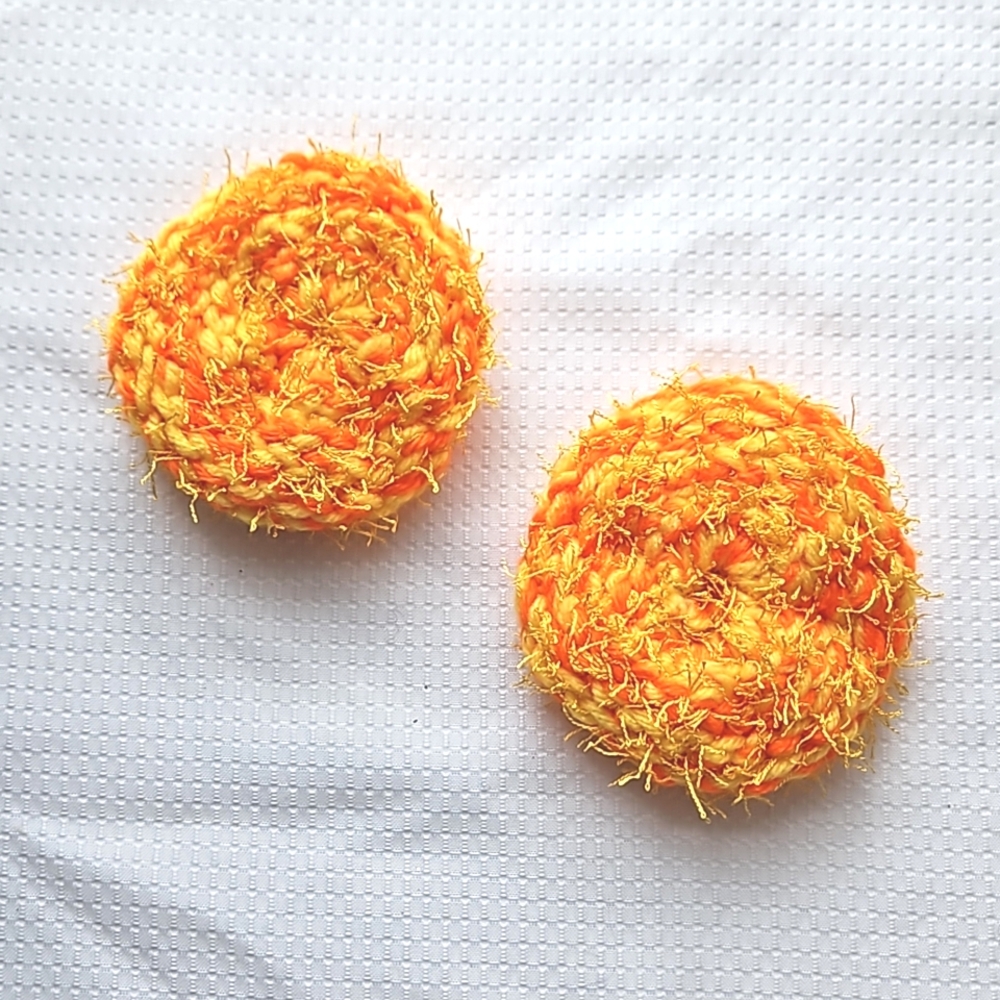 Eco-Friendly Vegetable All Purpose Scrubby Sponge Set of 2 Orange Yellow